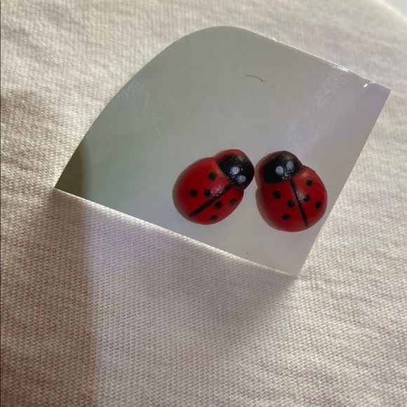 Ladybug Kids Earrings - Picture 1 of 2